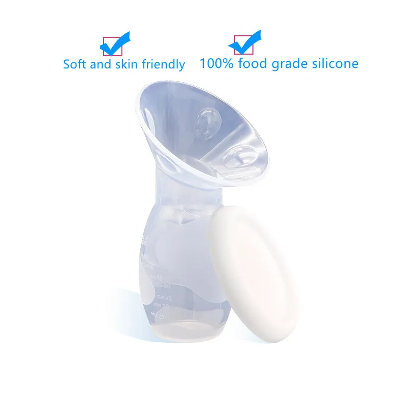 Portable Manual Food Grade Silicone Breast Pump for Breast Milk Storage