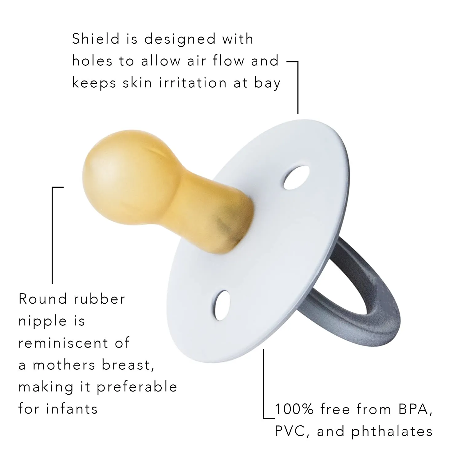 Infant & Toddler Pacifier,Round Nipple,Designed for Aged 0-18 Months