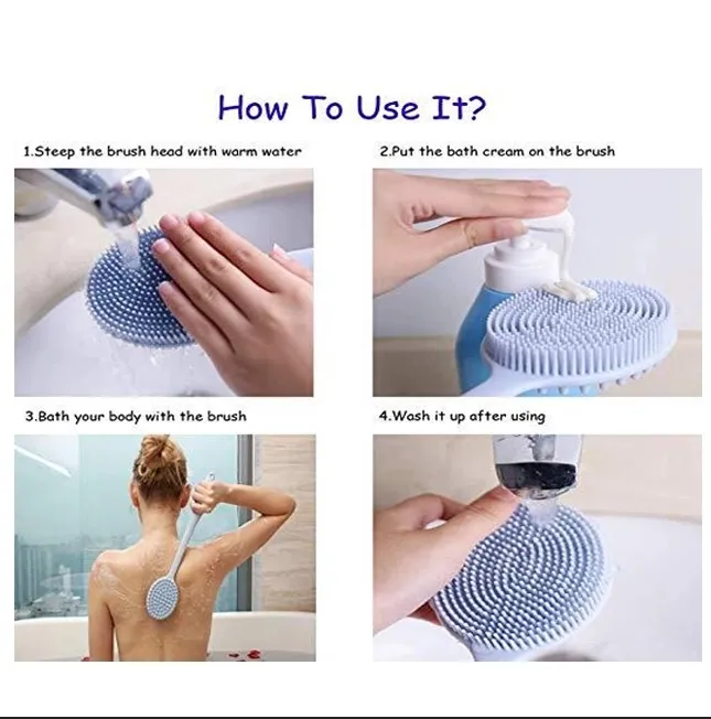 2021 Silicone Handle Long Shower Brush(Image1)