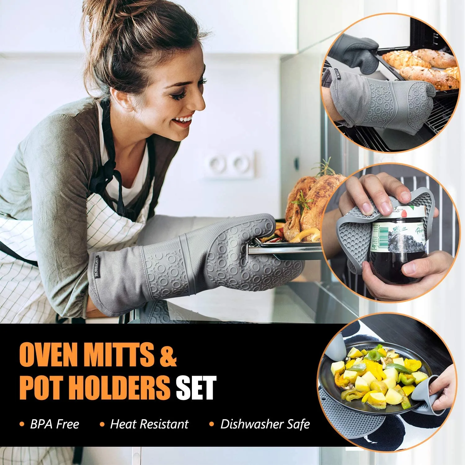 Waterproof Food Grade Silicone Gloves for Cooking(Image1) Waterproof Food Grade Silicone Gloves for Cooking(Image1)